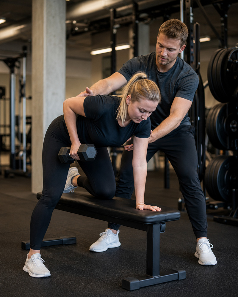 Fitnessfotograf tager billede af personlig træning