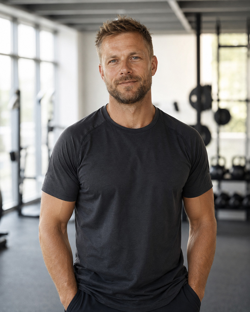 Fitnessfotograf tager billede af personlig træner